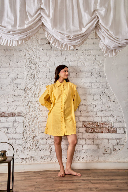 Ruffle Shirt Dress